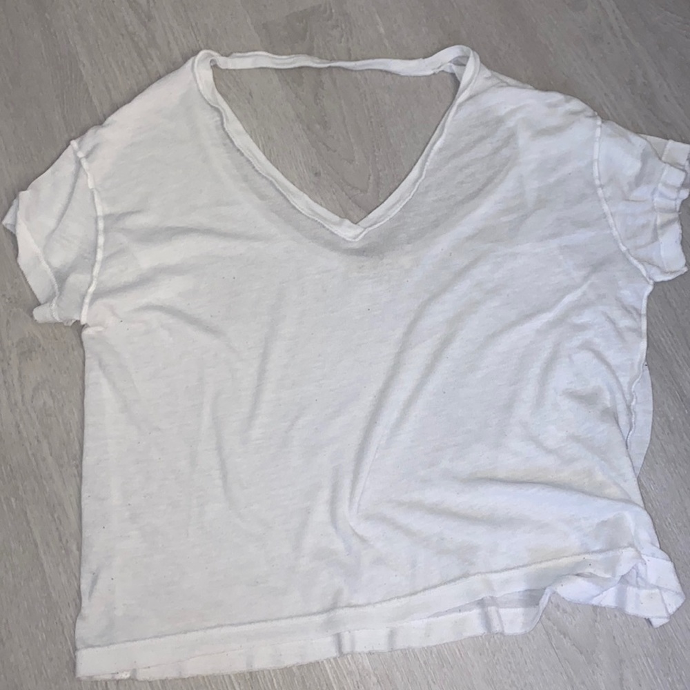 Free people open back oversized white tee
